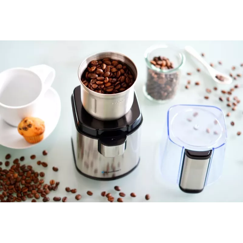 Macinacaffè BLAUPUNKT FCG701 — 200 W, capacità chicchi 85 g, lame in acciaio inox, argento