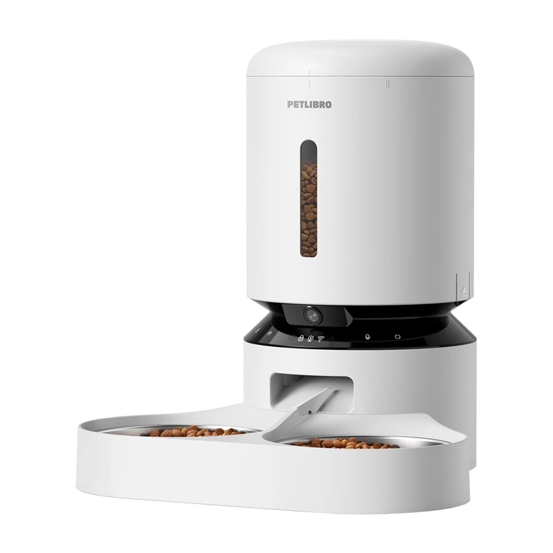 Distributore di cibo Petlibro Granary con telecamera e doppia ciotola, 5L (bianco)