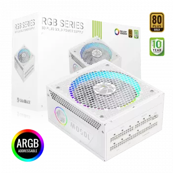 Gamemax alimentatore, 80 PLUS, Gold | RGB 1050G WH | 1050 W