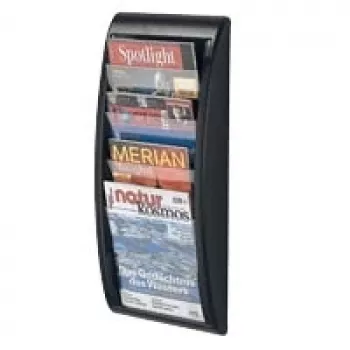 Paperflow espositore da parete per depliant A4 verticale, 4 scomparti, antracite