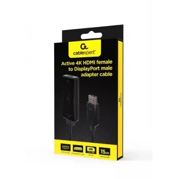 Adattatore cavo video GEMBIRD A-HDMIF30-DPM-01 HDMI Type A a DisplayPort 0,15 m nero