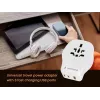 Adattatore da viaggio da parete GEMBIRD TPA-1A2C20-02-W 20W — 1xUSB-A + 2xUSB-C, spina tipo G, 100–250 V, bianco