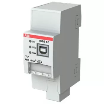 Adattatore di interfaccia ABB USB/S1.2 con uscita seriale e USB 2.0, ingresso 21–30 V, 36×64,5×90 mm, grigio