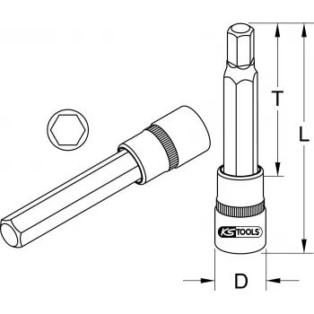Set di bussole KS Tools 911.1325 attacco 1/2 pollice metrico diametro 2,2 cm