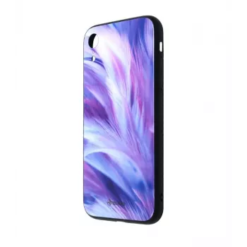 Vetro protettivo per display Tellur Cover Glass print per iPhone XR con design piuma stampato