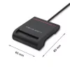 Lettore di carte ID QOLTEC Smart-Chip — USB, nero, 84,5×65×16 mm, 63 g