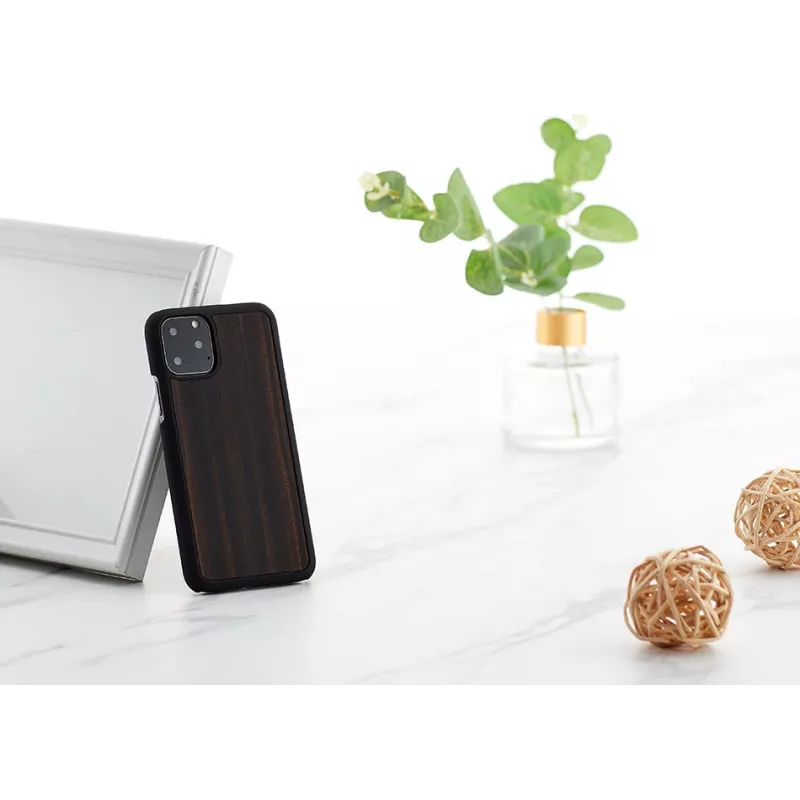 Custodia per cellulare man and wood per iPhone 11 Pro – ebano nero, guscio posteriore rigido protettivo