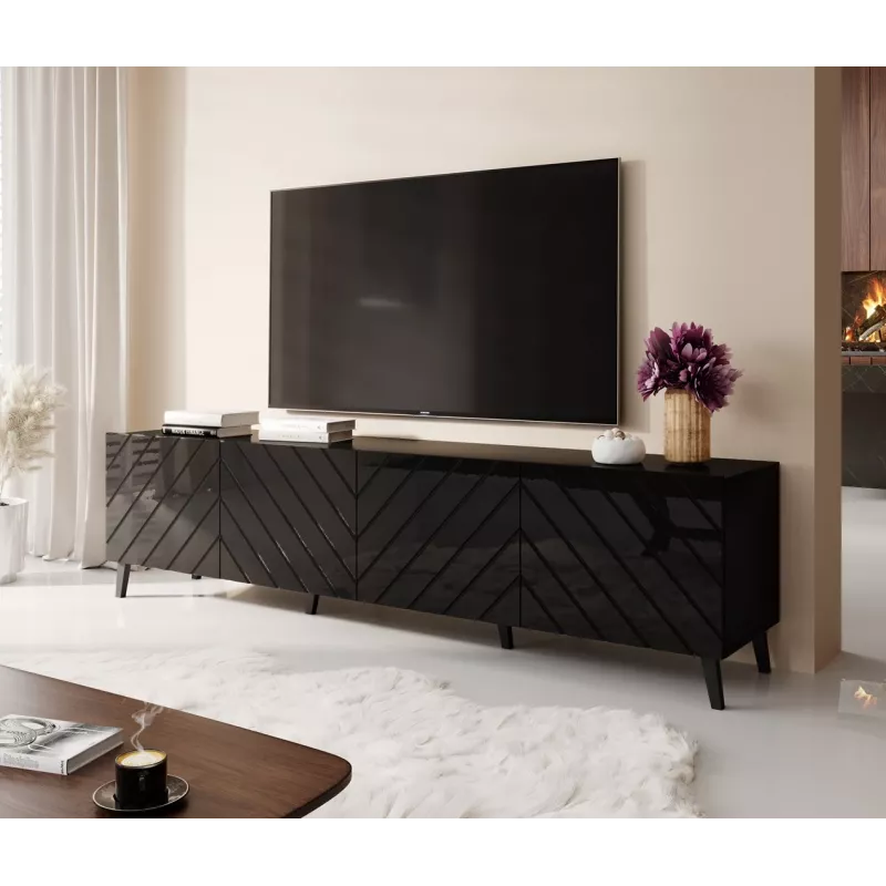 Mobile TV ABETO 200x42x52 nero lucido