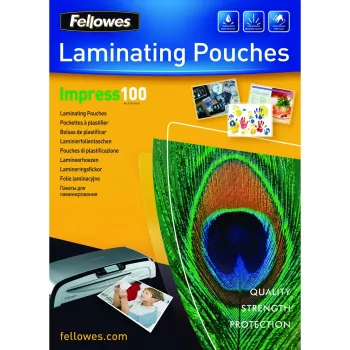 Fellowes A4 Glossy 100 Micron buste plastificatrici - confezione da 100