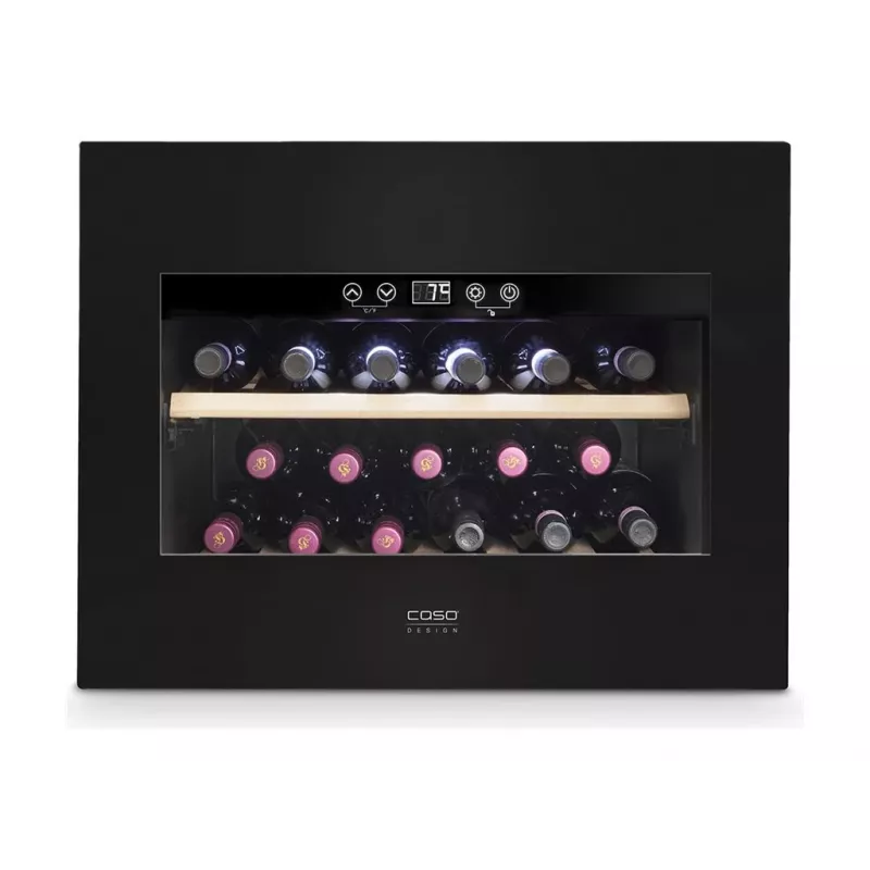 Cantinetta vini da incasso Caso WineDeluxe E 18 — 18 bottiglie, altezza 46 cm, nero, classe energetica G