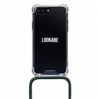 Custodia con collana per telefono Lookabe per iPhone 7/8 Plus — oro con laccio verde