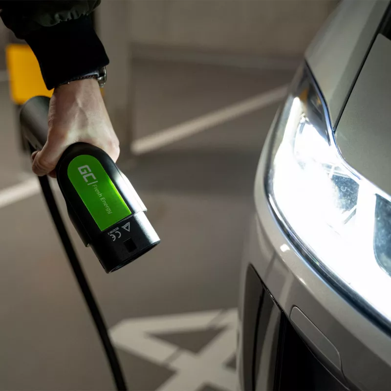 Cavo di ricarica per veicoli elettrici Green Cell EV13 nero Type 2 5m
