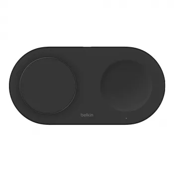 Belkin WIZ021VFBK – stazione di ricarica wireless 2-in-1 con tecnologia Qi2 15 W, nero