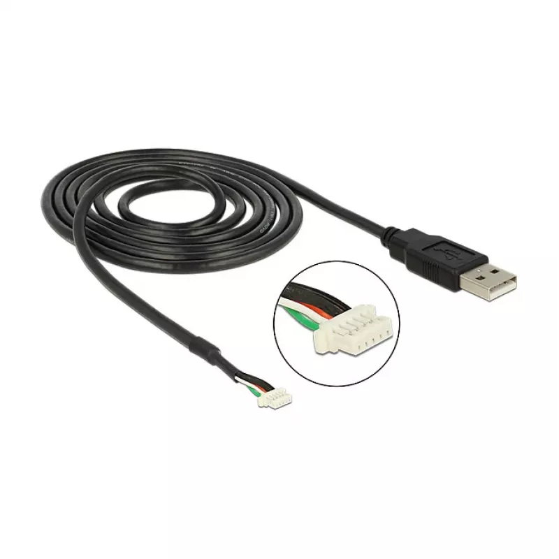Cavo USB DeLOCK 1,5 m USB2.0-A/5p nero