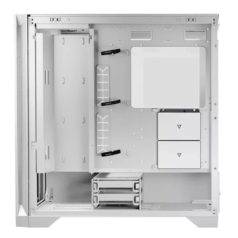 Modecom Volcano Expanse S telaio per PC Midi Tower, ATX/micro-ATX/mini-ITX, vetro temperato, USB-C, scheda video fino a 430 mm, bianco