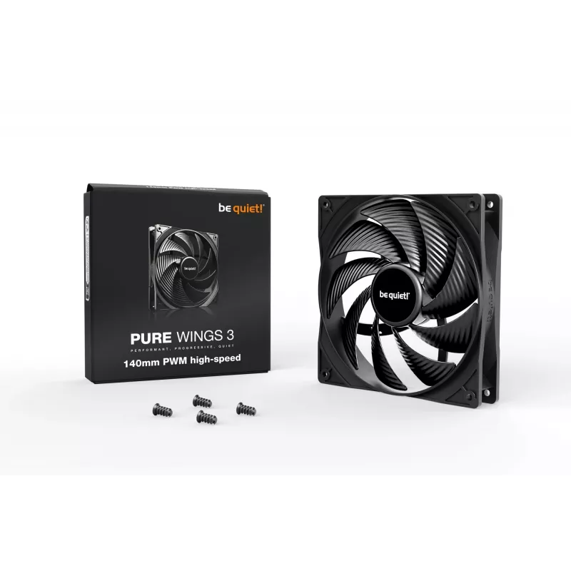 be quiet Pure Wings 3 140mm Ventola per case PC PWM ad alte prestazioni 14 cm nero 1 pz.
