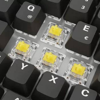 Tastiera gaming meccanica Sharkoon Skiller SGK50S3 PBT nero giallo RGB