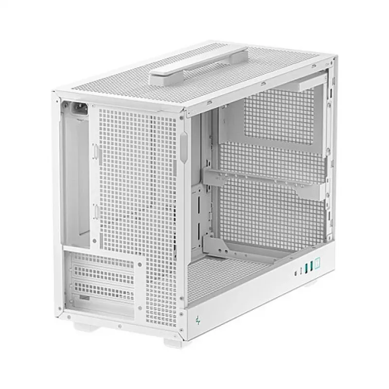 Case per computer DeepCool CH160 PLUS WH Small Form Factor bianco, microATX, vetro temperato, USB-C