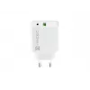 Caricabatterie rapido da parete NATEC RIBERA 12V 20W USB-C PD 3.0 + USB-A Samsung AFC bianco