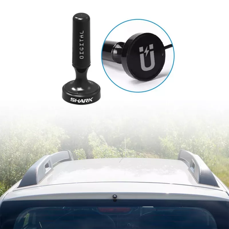Antenna auto DVB-T Shark SHA301CAR con amplificatore attivo per ricezione TV in auto
