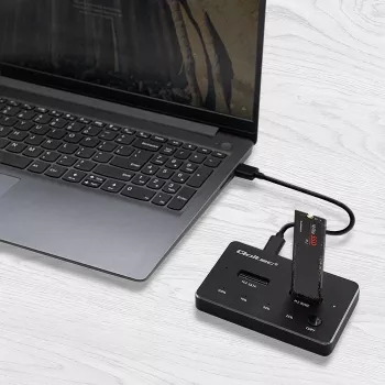 Qoltec 52274 docking station per SSD M.2 | NVMe | SATA | USB-C | DUAL 2 x 2TB