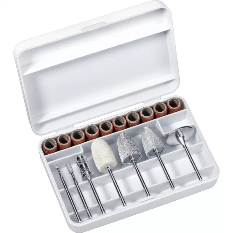 Apparecchio per la cura delle unghie Beurer MP 52 — set elettrico per manicure/pedici, bianco e viola