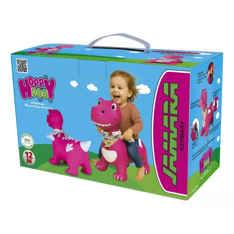 Gioco saltellante Jamara HoppyDoo Dino con ali rosa con pompa 466008