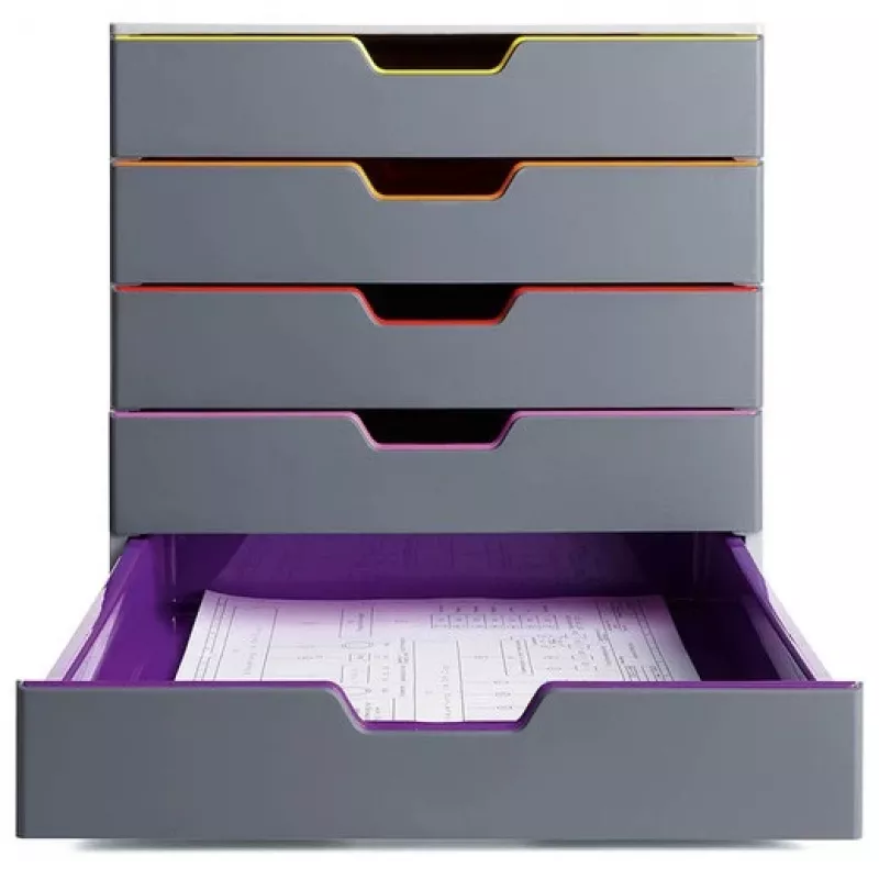 Durable VARICOLOR 5 Cassettiera, 5 cassetti, multicolore