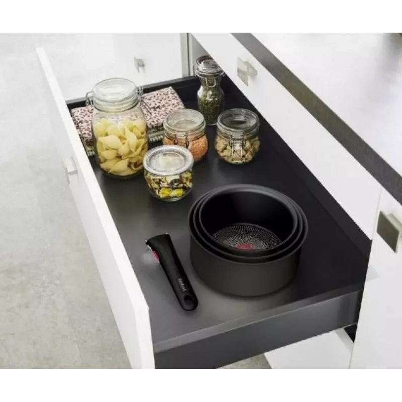 Set di pentole TEFAL, 4 pezzi | L7649453 Ingenio Ultimate | 16/18/20 cm | alluminio | nero