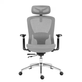 Sedia da ufficio girevole mark adler Expert 5.3 grigio mesh – ergonomica, regolabile in altezza, supporto lombare, poggiatesta, braccioli