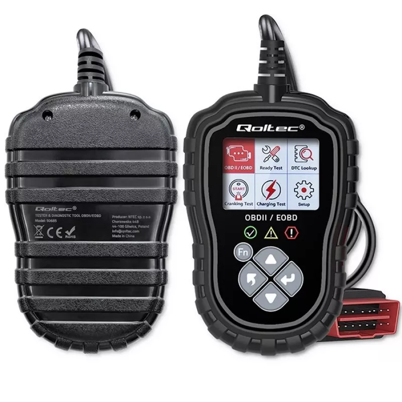 Tester diagnostico OBDII QOLTEC ProLine 50685 — scanner OBD-II per auto per sistemi 8V/25V