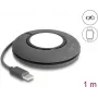 DeLOCK 83019 Cavo di ricarica magnetico retrattile USB Type-C per Apple Watch, 1 m, grigio