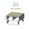 Cama LOTTA 60 Tavolino rovere Wotan/nero opaco