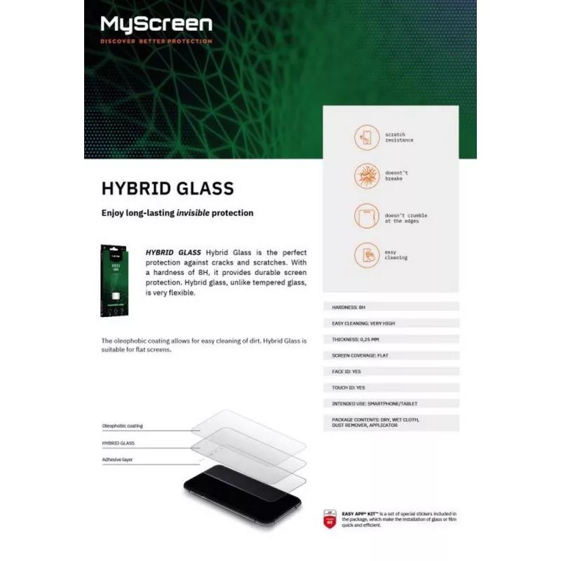 Protezione display in vetro ibrido temperato MyScreen per Samsung Galaxy A35 M8101HG durezza 9H