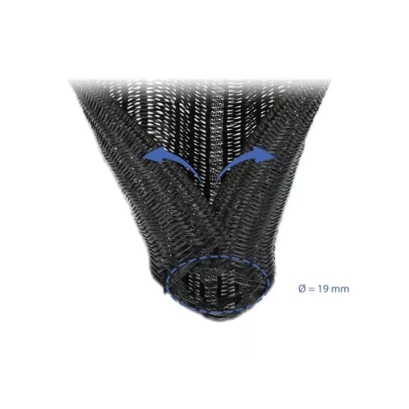 Guaina intrecciata DeLOCK 19046 10 m x 19 mm nero