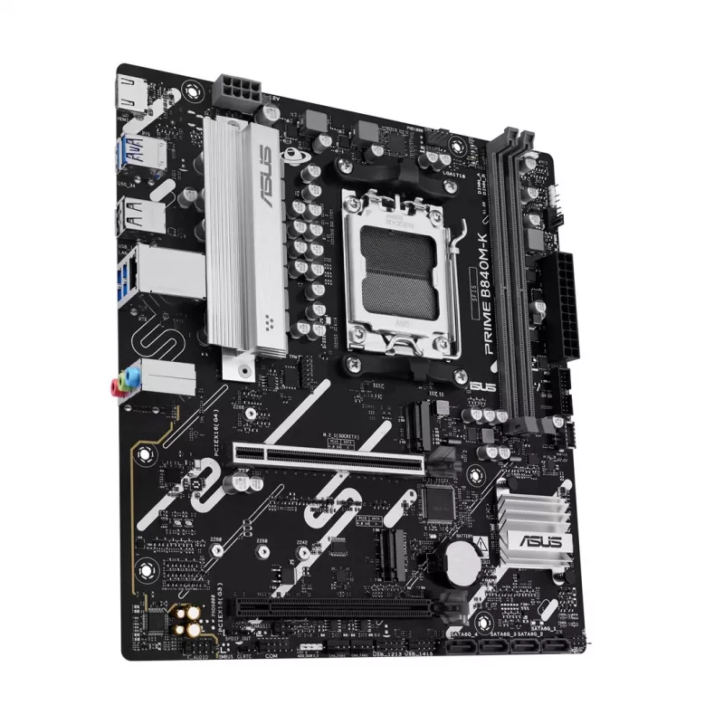 Scheda madre ASUS PRIME B840M-K — AMD B840, socket AM5, micro ATX, DDR5, 2 DIMM, 128 GB, 2.5 GbE, M.2, SATA III