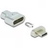 DeLOCK - Adattatore Thunderbolt / USB-C - USB-C (M) magnetico a USB-C (F) - USB 3.2 Gen 2 / Thunderbolt 3 4,5 A - supporto 8K - argento (66433)