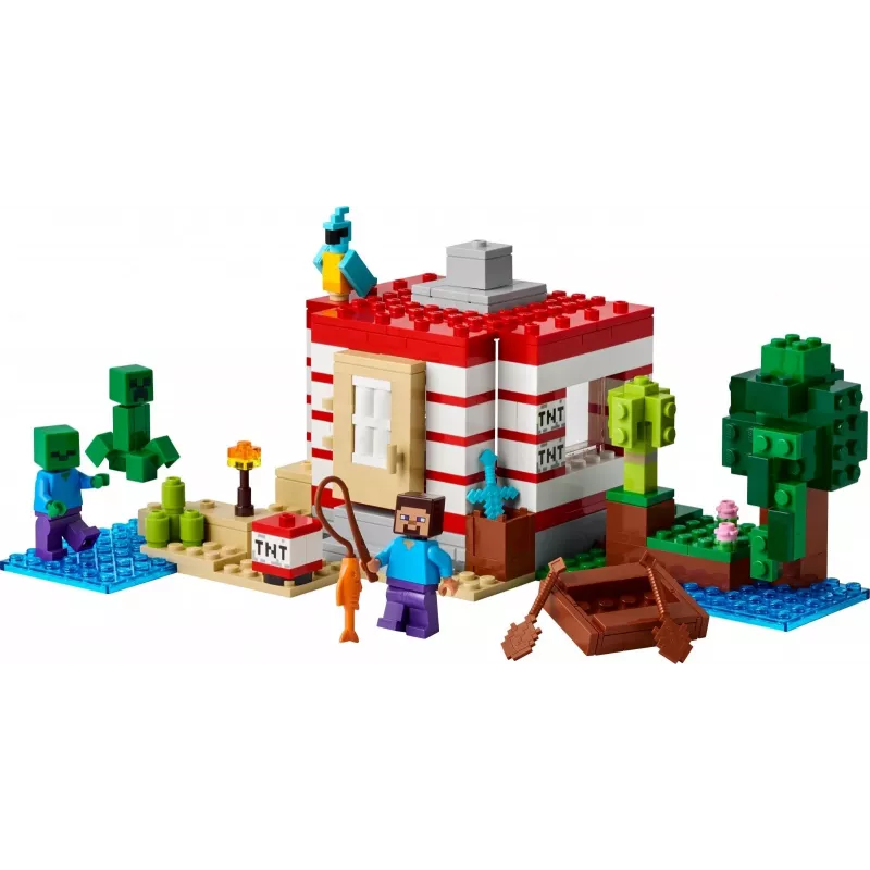 LEGO Minecraft set 21275 casa nella giungla TNT giocattolo da costruzione, 287 pezzi, 2 minifigure, da 8 anni