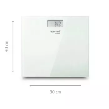Ecomed by Medisana PS-72E bilancia pesapersone – 150 kg, piattaforma in vetro, bianco