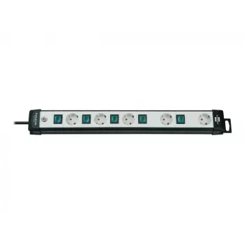 Brennenstuhl Premium-Line Technik ciabatta 5 prese, 3 m, nero/grigio chiaro, 3 m H05VV-F 3G1,5, con interruttore singolo, disposizione prese speciale