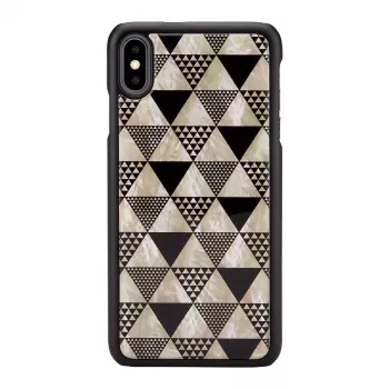Custodia per smartphone iKins per iPhone XS Max – design piramide nero, guscio rigido protettivo