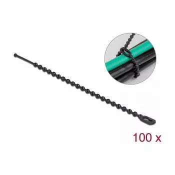 Fascetta fermacavi a perline DeLOCK 19566 L 100 x L 2,4 mm nero 100 pezzi