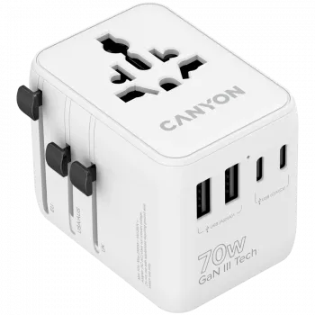 CANYON adattatore da viaggio OnTour 70 EU/UK/US/AUS 70W bianco