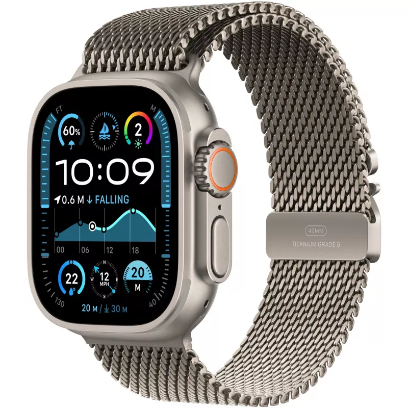 Cinturino Milanese Loop in titanio naturale 49 mm - S