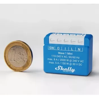 Shelly Qubino Wave 1 Mini LR interruttore smart Z-Wave blu