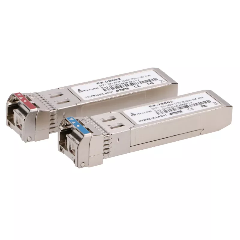 Extralink SFP+ 10G | modulo SFP+ WDM | 10 Gbit/s 1270/1330 nm, monomodale, 2 km, coppia