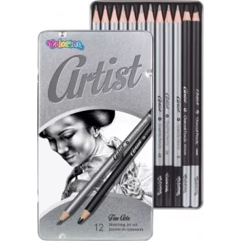 Set artistico da schizzo Colorino 80118PTR – 12 matite da schizzo e accessori