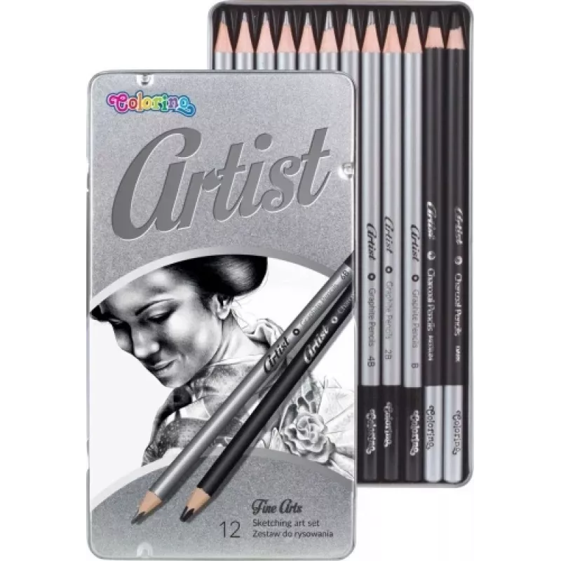 Set artistico da schizzo Colorino 80118PTR – 12 matite da schizzo e accessori