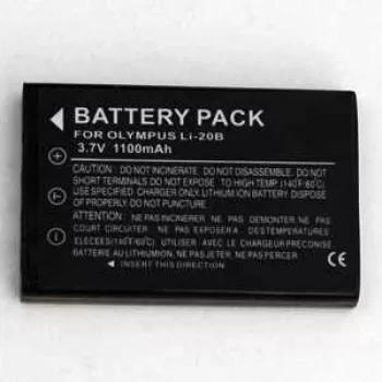 Batteria ricaricabile agli ioni di litio extra digital LI-20B 3,7V 1000mAh per fotocamere Olympus