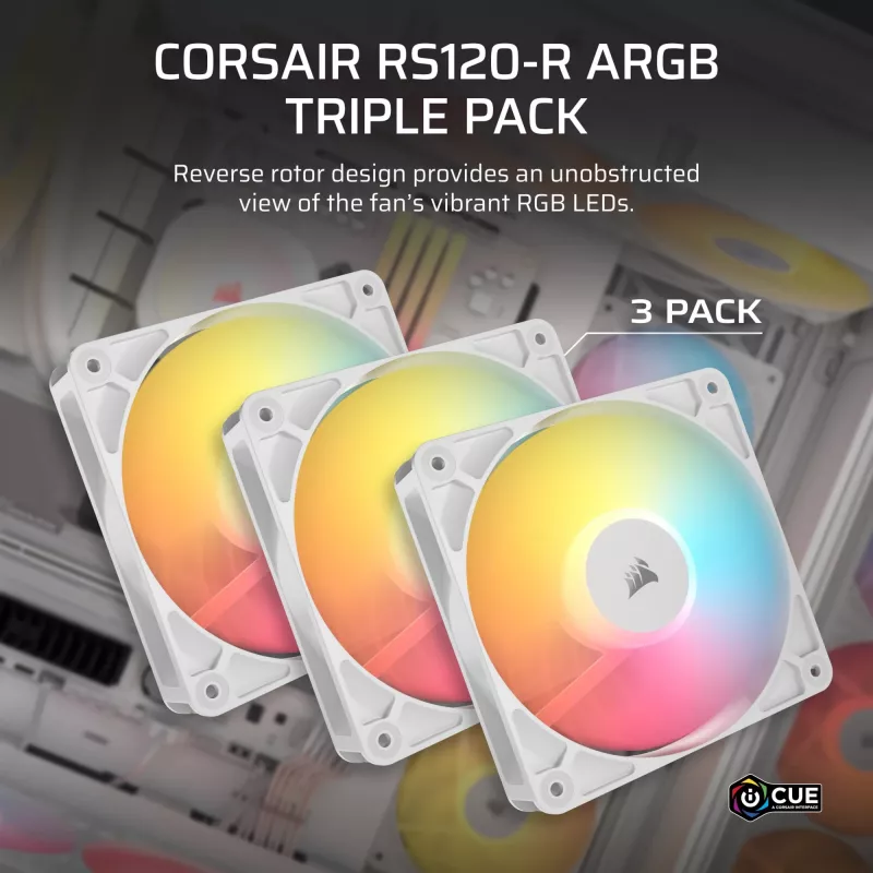 Ventola CORSAIR RS120-R 120mm bianca ARGB spessore 25mm